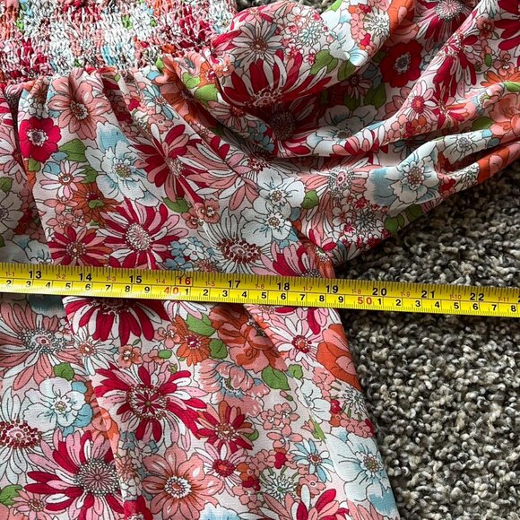 NWT Umgee Floral Off the Shoulder Blouse Women Large Balloon Sleeve Y2K Feminine - Picture 6 of 7